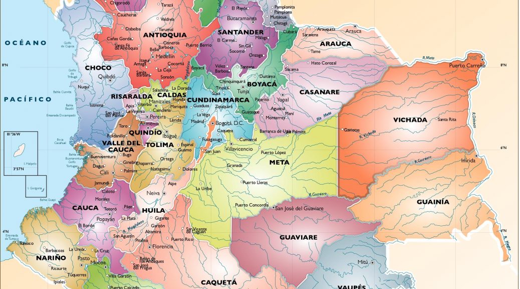 Colombia mapa vectorial illustrator eps