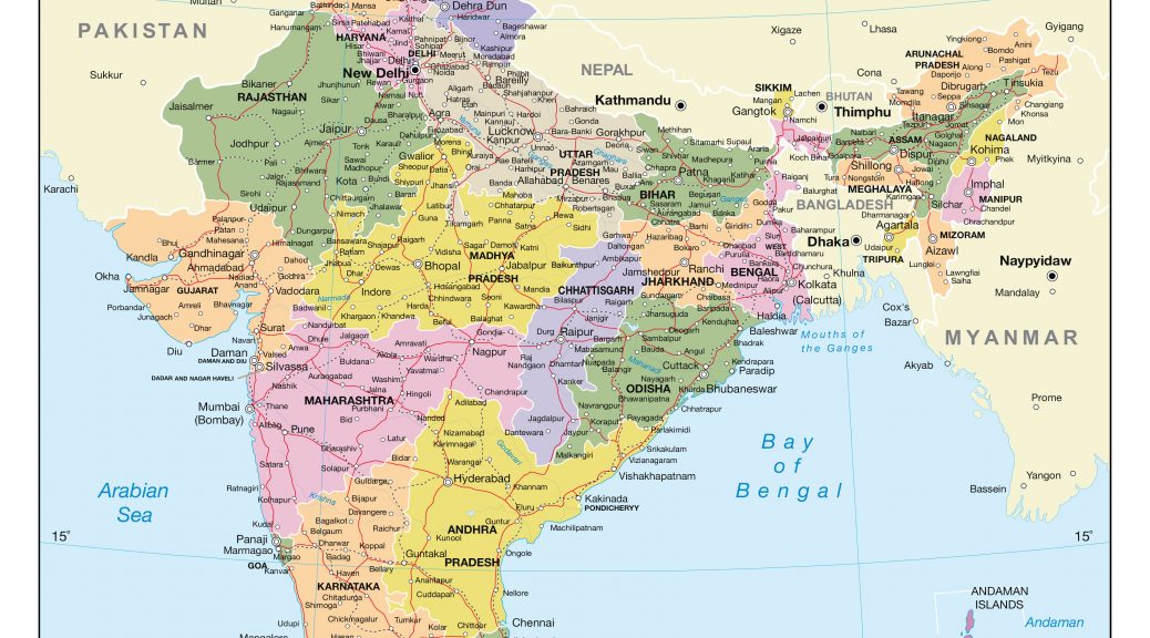 India mapa vectorial illustrator eps