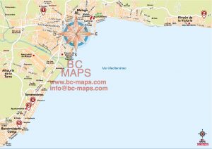 Malaga Torremolinos Rincon de la Victoria mapa vectorial illustrator