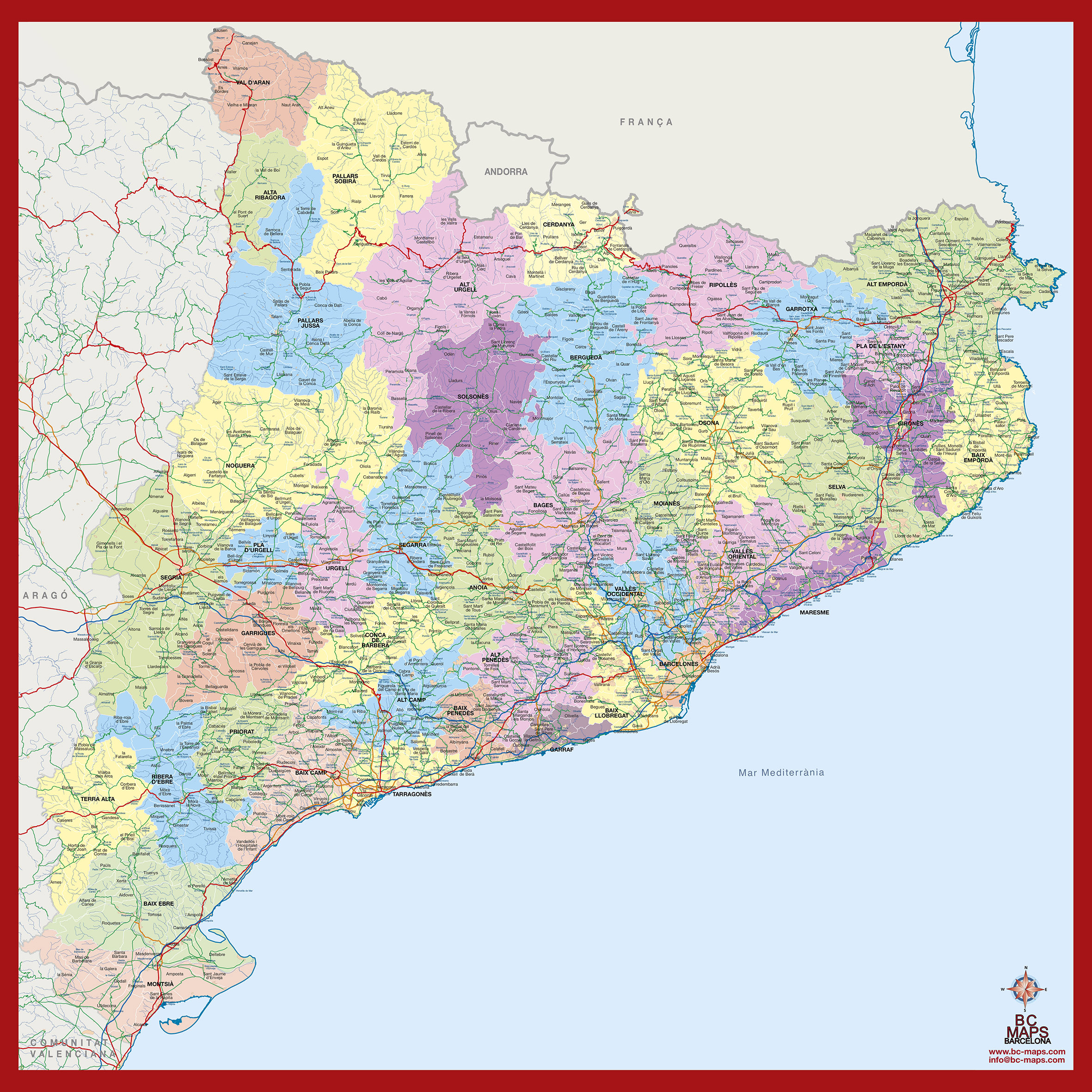 Mapa Mural Vectorial Catalunya Municipis Bc Maps Mapa Vectorial Eps