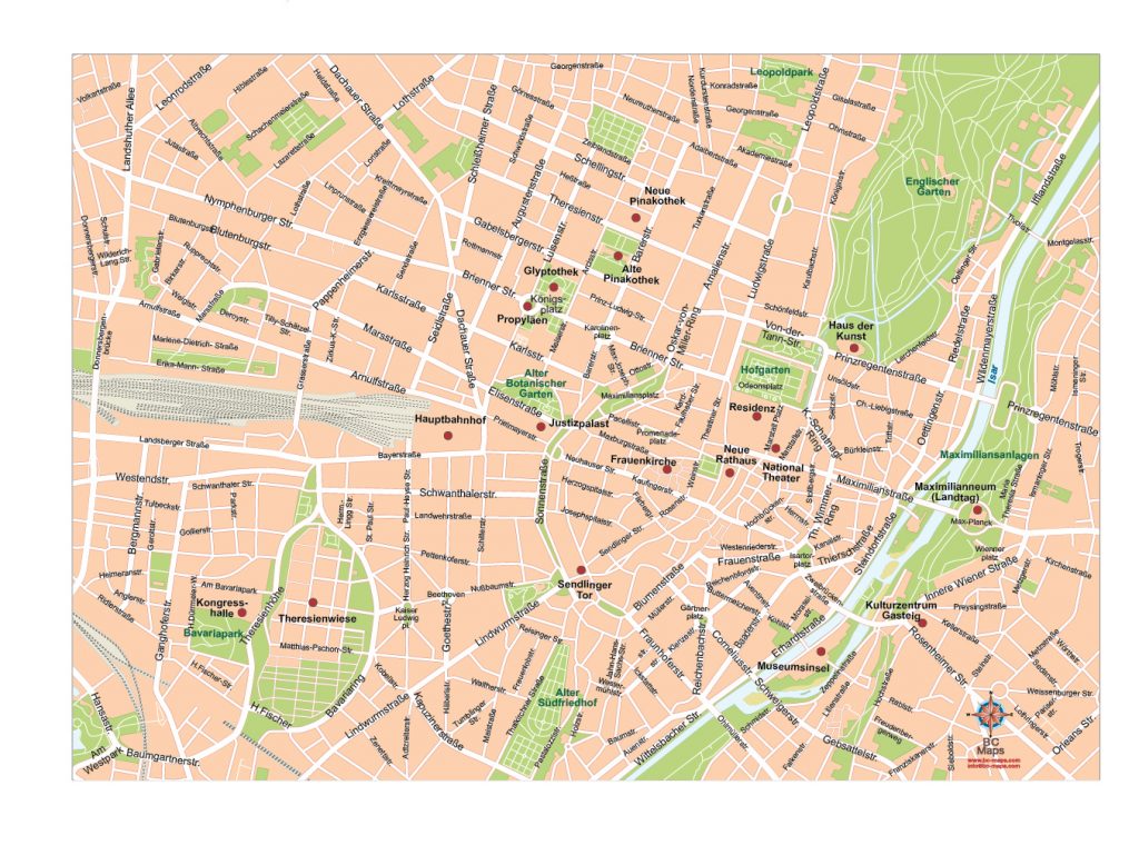 Munich mapa vectorial eps illustrator
