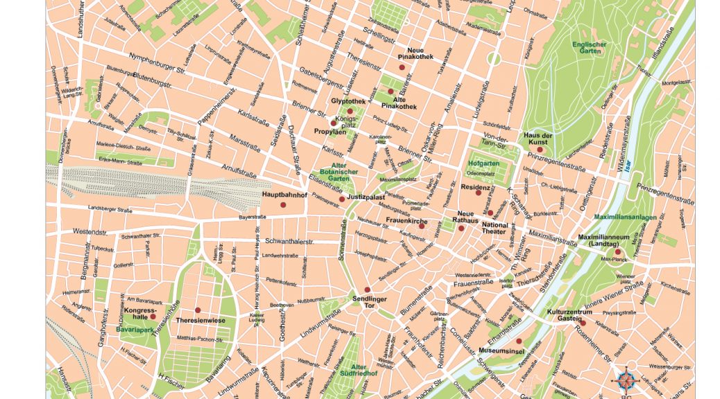 Munich mapa vectorial eps illustrator