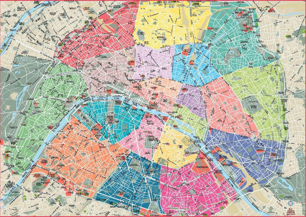 Paris ciudades de Europa mapa vectorial illustrator eps Arrond