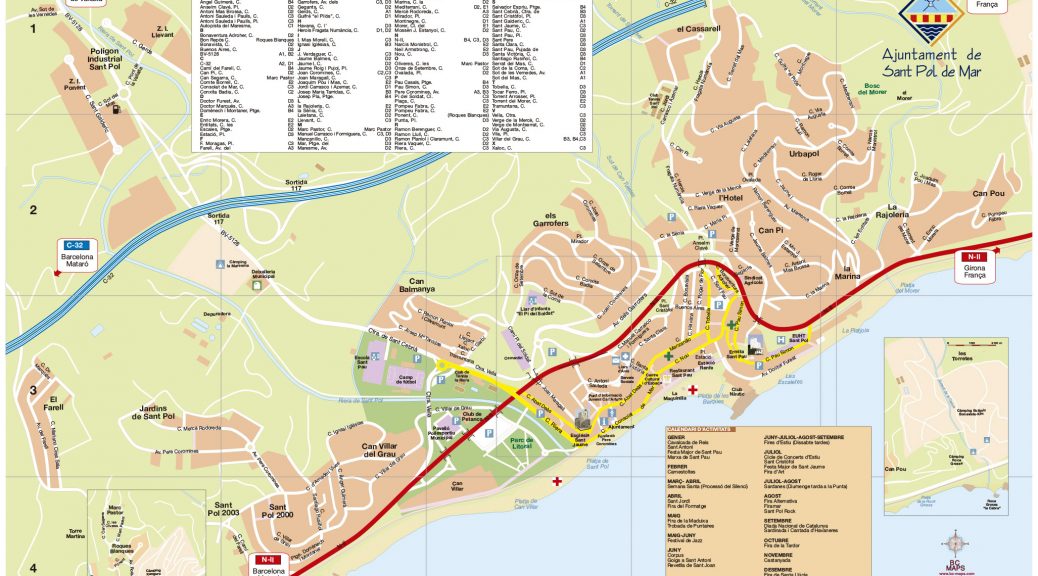 Sant Pol mapa vectorial eps illustrator