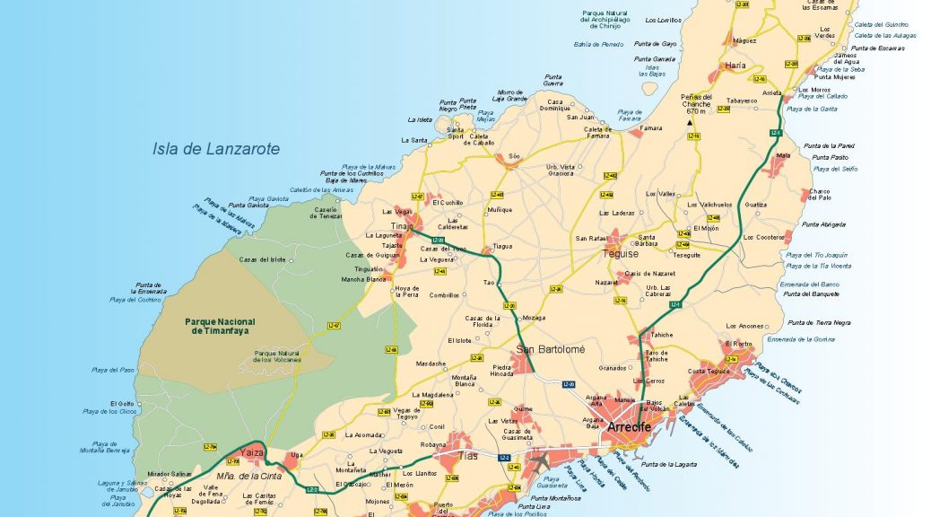 Lanzarote mapa vectorial illustrator eps