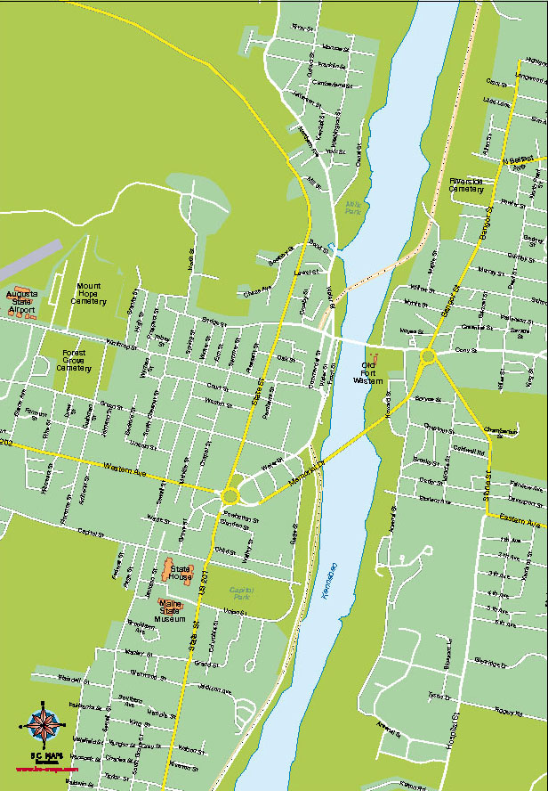 Augusta Mapa vectorial editable Illustrator eps | Bc Maps mapa ...