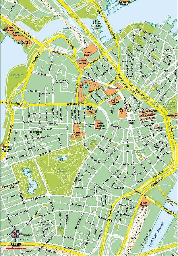 Mapa vectorial de Boston en illustrator eps