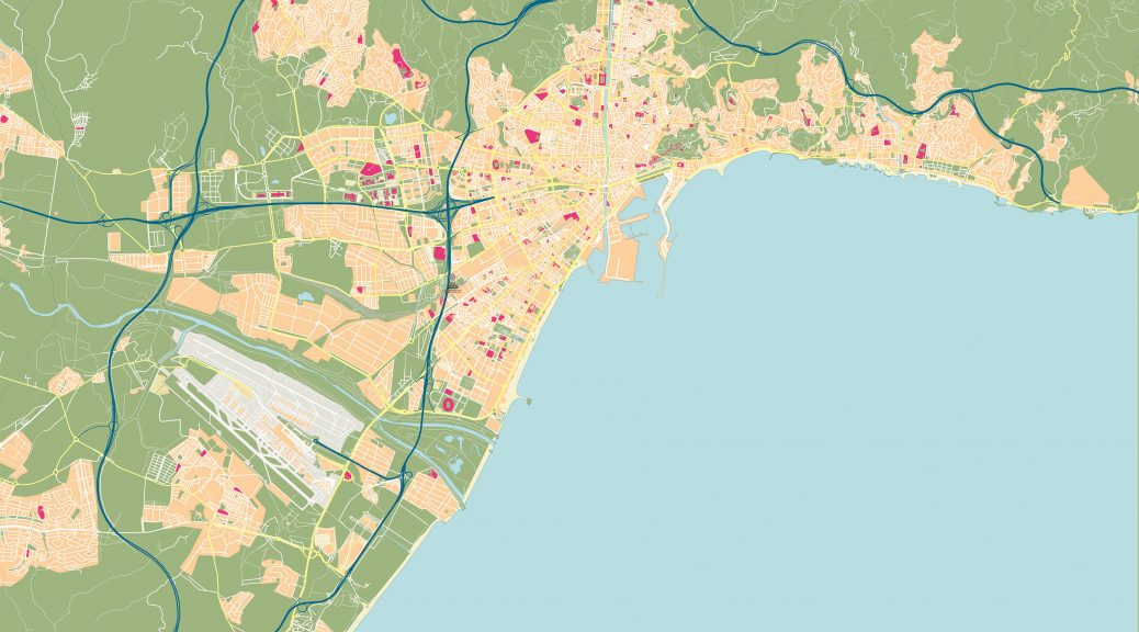Malaga mapa vectorial illustrator eps