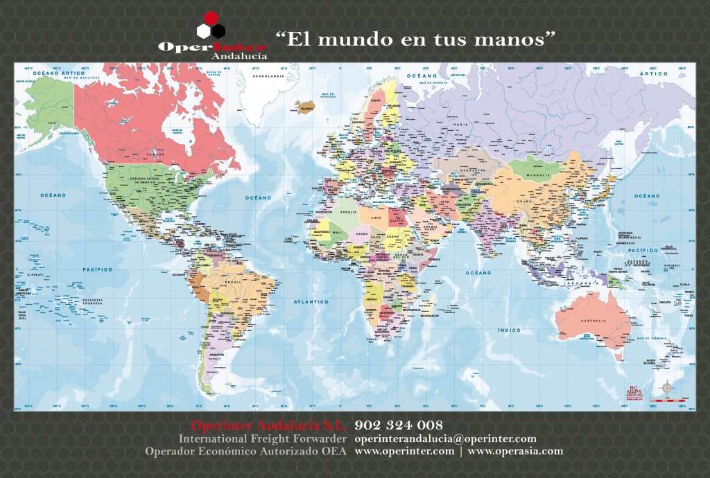 Vade mapamundi politico personalizado Operinter