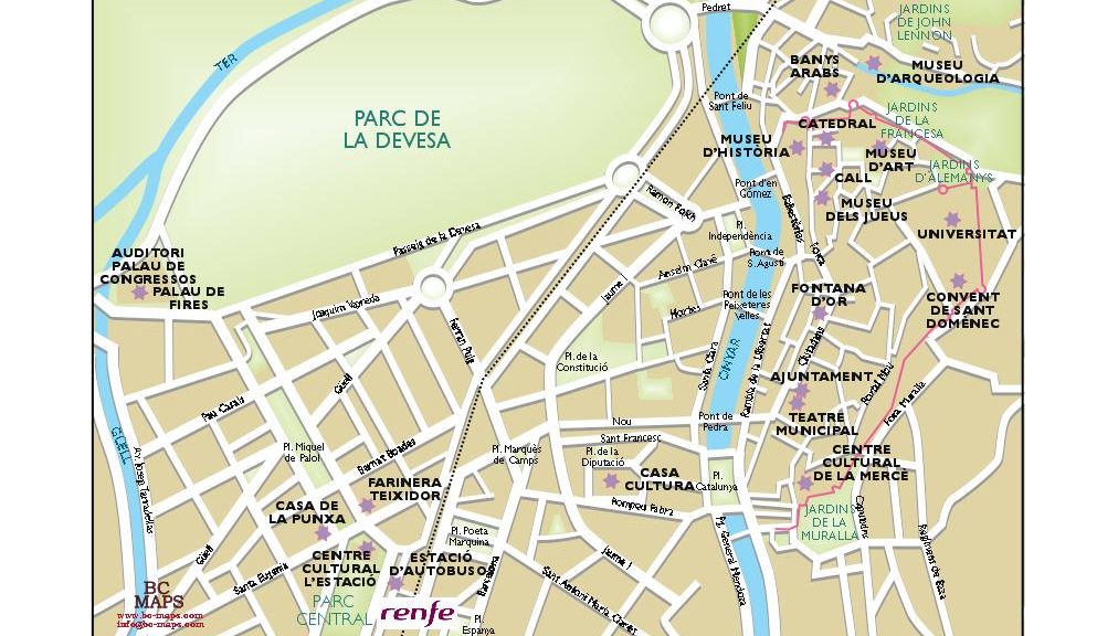 Girona mapa vectorial illustrator eps Viva Tours