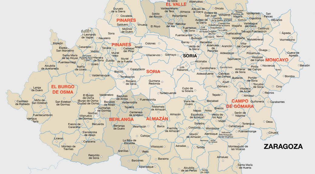 Mapa vectorial illustrator eps municipios Soria