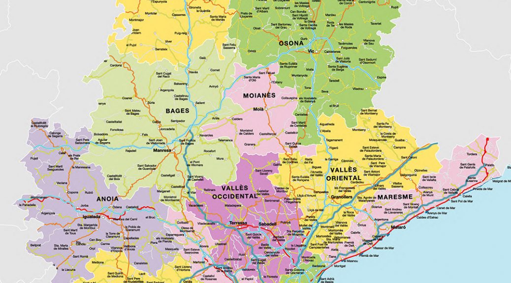 Barcelona provincia mapa vectorial illustrator eps