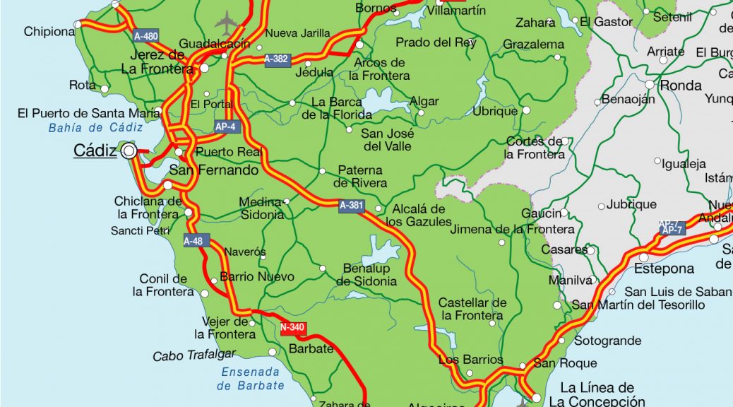 Cadiz provincia mapa vectorial