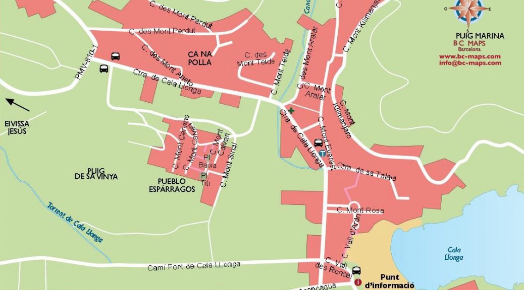 Cala Llonga mapa vectorial illustrator eps ai