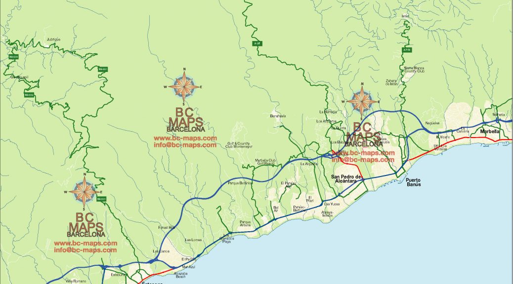 Costa del Sol mapa vectorial illustrator eps ai