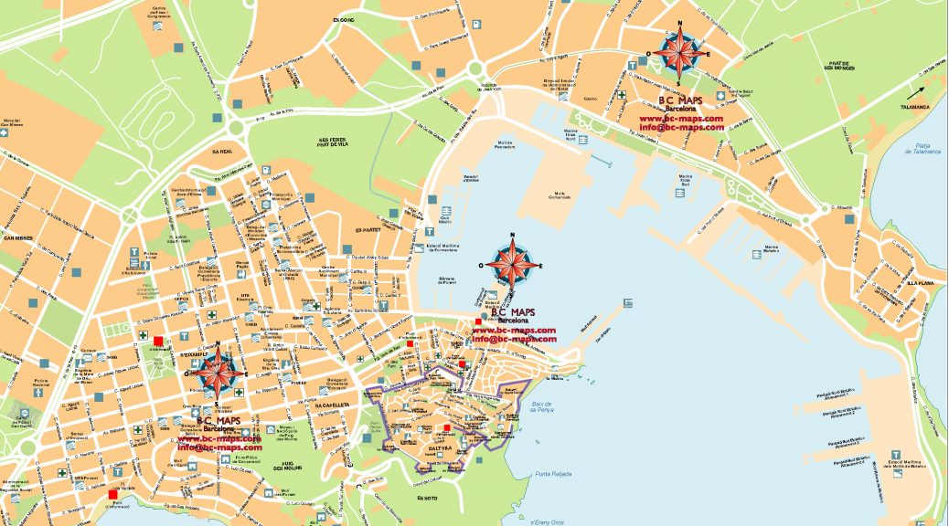 Ibiza ciudad mapa vectorial illustrator eps ai