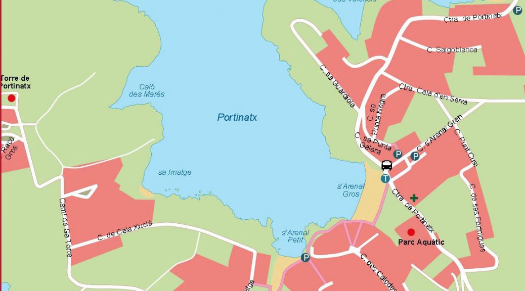 Portinatx mapa vectorial illustrator eps