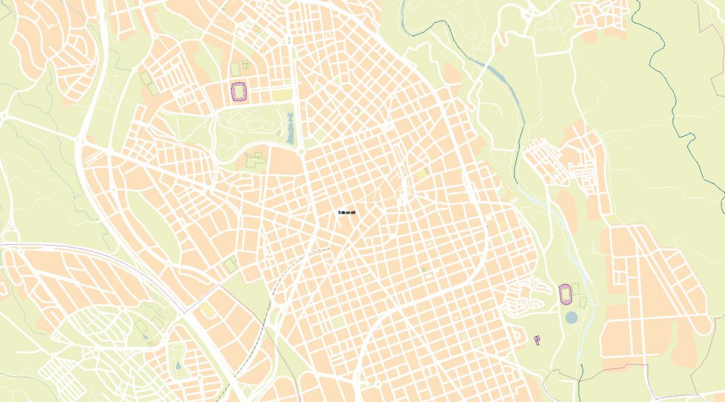 Sabadell AM mapa vectorial illustrator eps