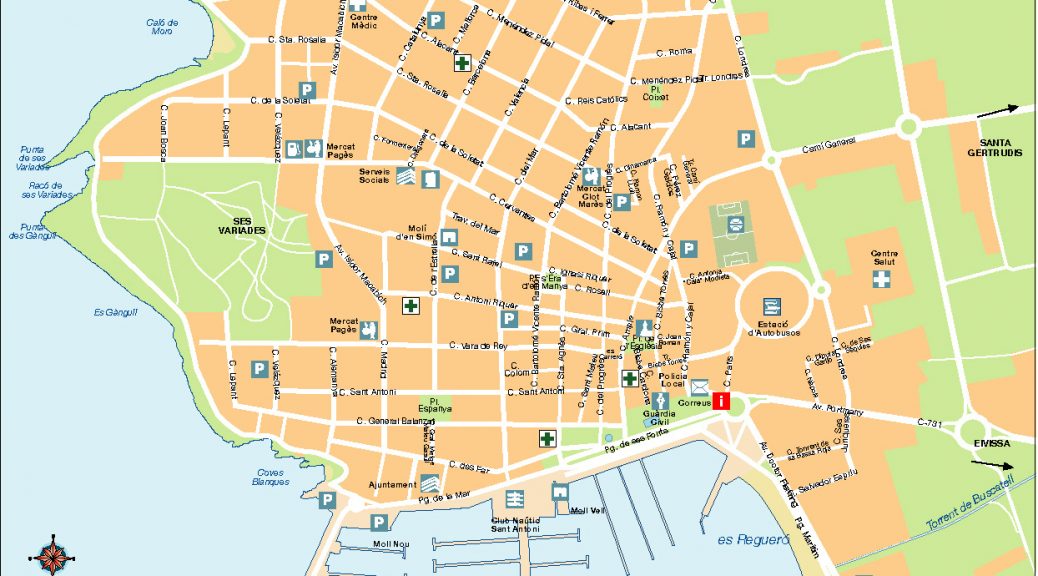 Sant Antoni de Portmany mapa vectorial illustrator eps ai