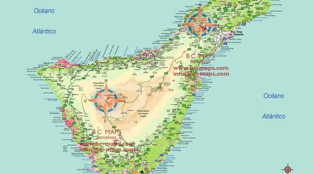 Tenerife mapa vectorial illustrator eps orografía
