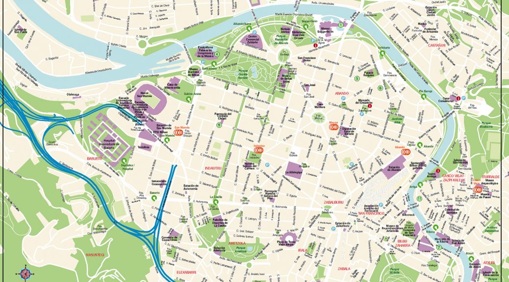Bilbao mapa vectorial illustrator eps 2020