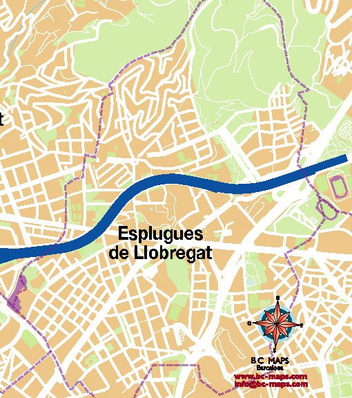 Esplugues de Llobregat mapa vectorial illustrator eps ai cc