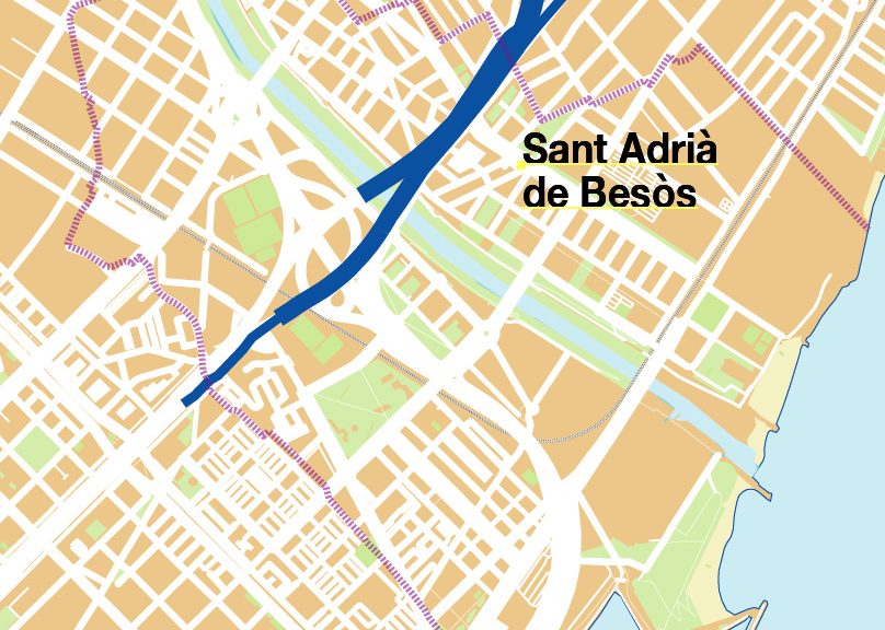 Sant Adria Besos mapa vectorial illustrator eps ai cc