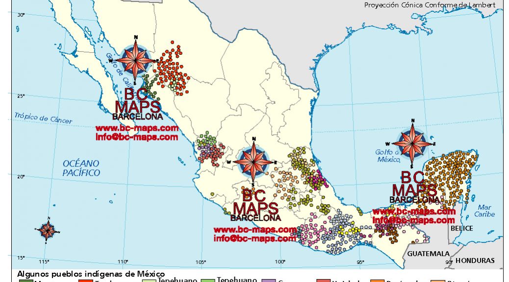 Mapa-pueblos-indigenas-Mexico-libro-texto-vectorial-illustrator-eps