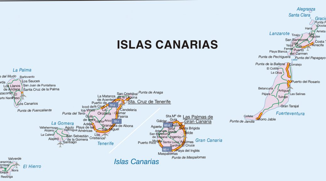 mapa vectorial Canarias illustrator eps