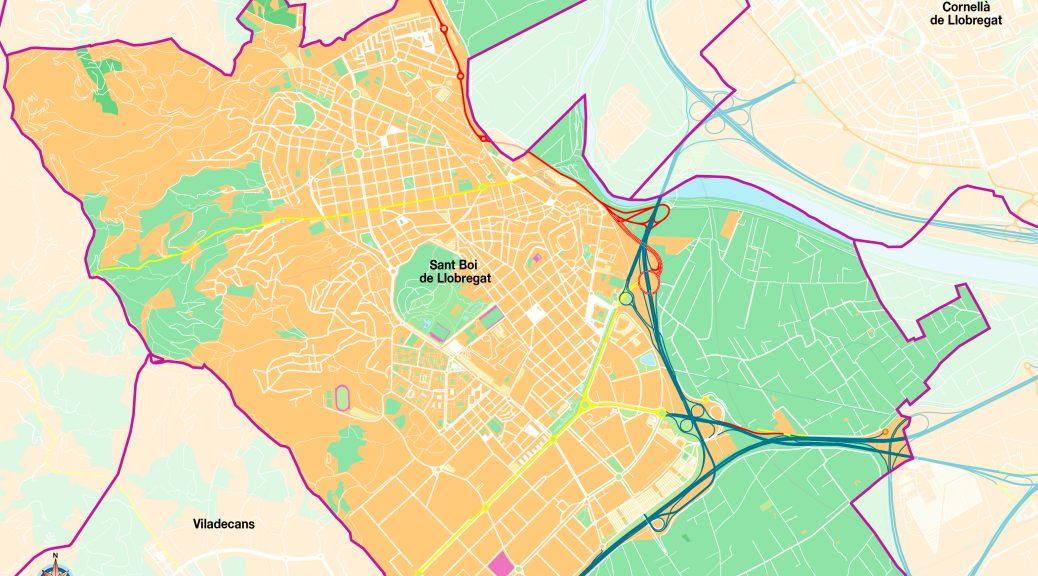 Sant Boi de Llobregat mapa vectorial illustrator eps