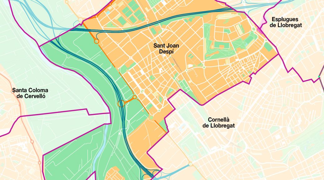 Sant Joan Despi mapa vectorial illustrator eps