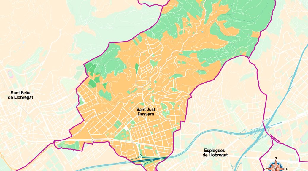Sant Just Desvern mapa vectorial illustrator eps
