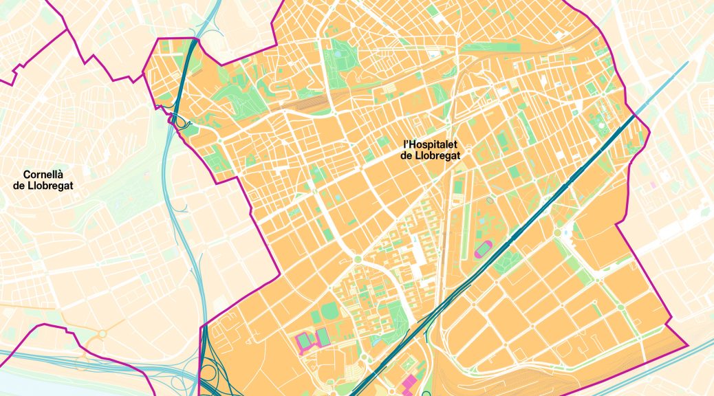 l'Hospitalet de Llobregat mapa vectorial illustrator eps