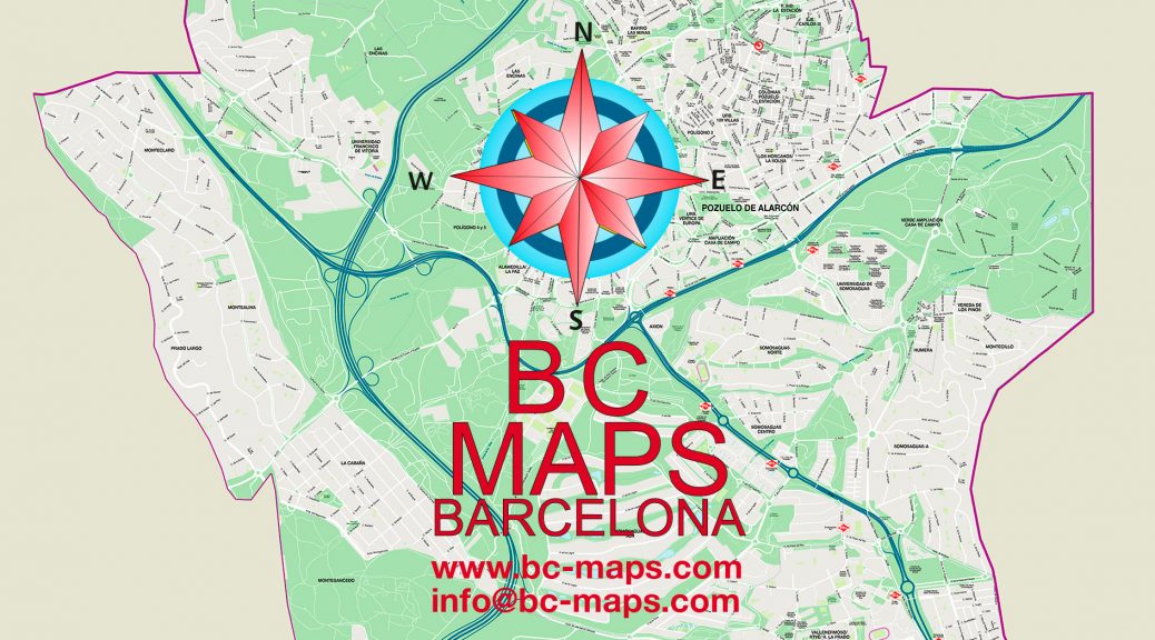 Pozuelo de Alarcon mapa vectorial illustrator editable eps