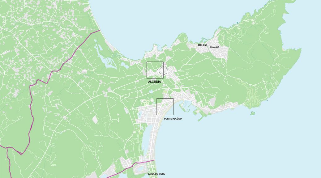 Alcúdia mapa vectorial illustrator eps