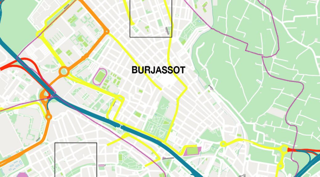 Burjassot mapa vectorial illustrator eps