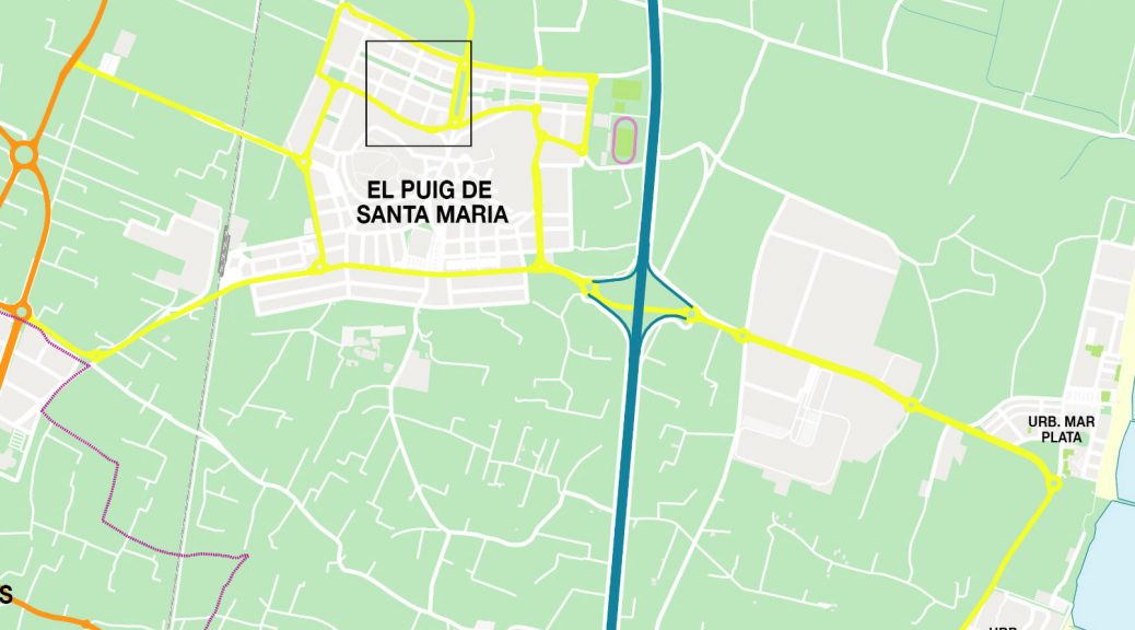 El Puig de Santa Maria mapa vectorial illustrator eps