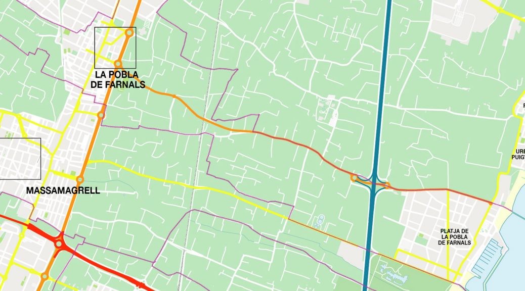 La Pobla de Farnals mapa vectorial illustrator eps