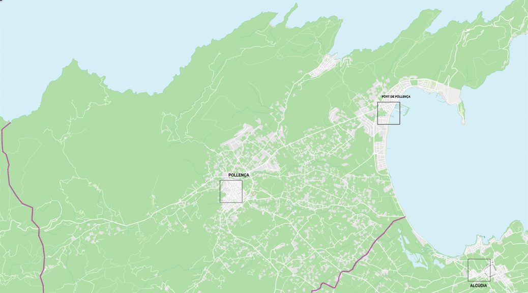 Pollença mapa vectorial illustrator eps