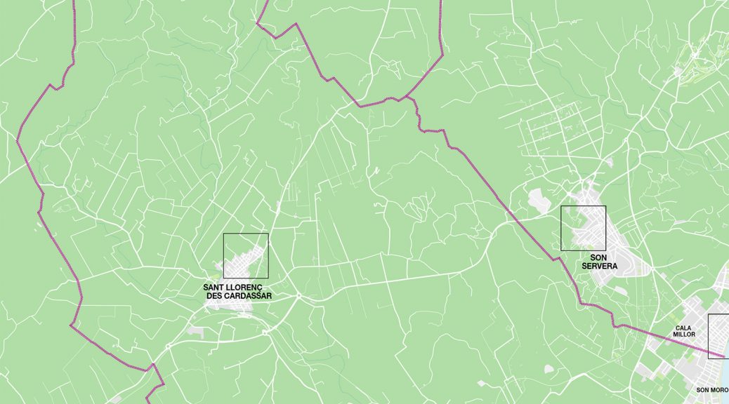 Sant Llorenç des Cardassar mapa vectorial illustrator eps