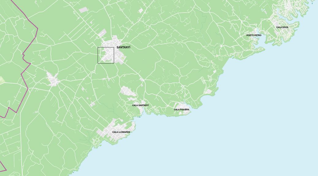 Santanyí mapa vectorial illustrator eps