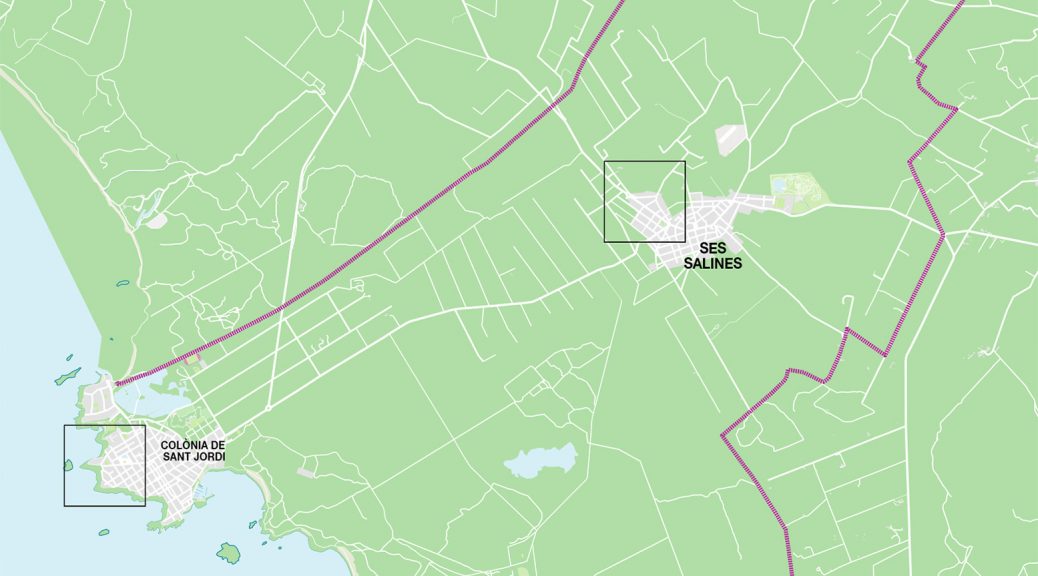 Ses Salines mapa vectorial illustrator eps