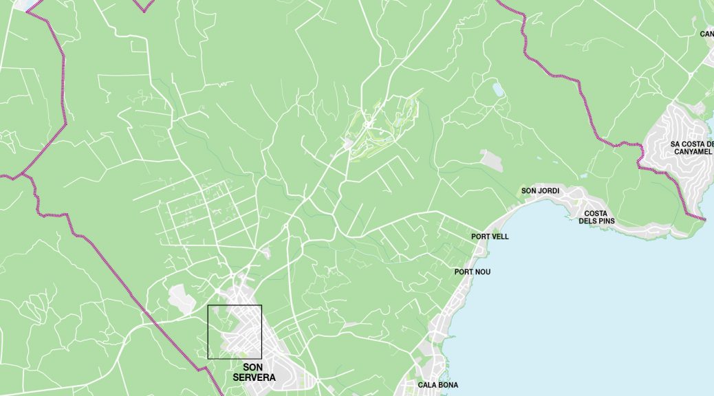 Son Servera mapa vectorial illustrator eps