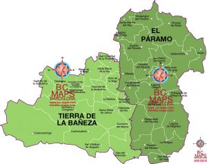 Municipios Comarcas La Bañeza El Paramos mapa vectorial illustrator eps Municipios Comarcas La Bañeza El Paramos mapa vectorial illustrator eps