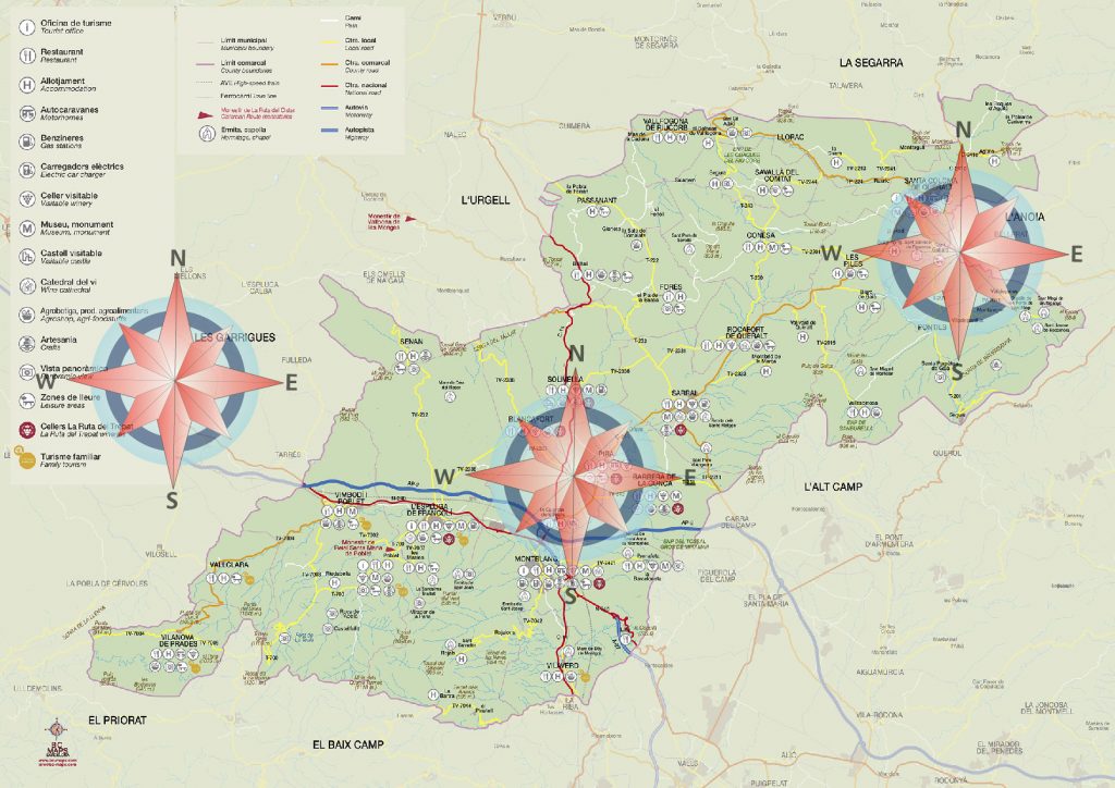 Conca de Barbera illustrator mapa vectorial eps