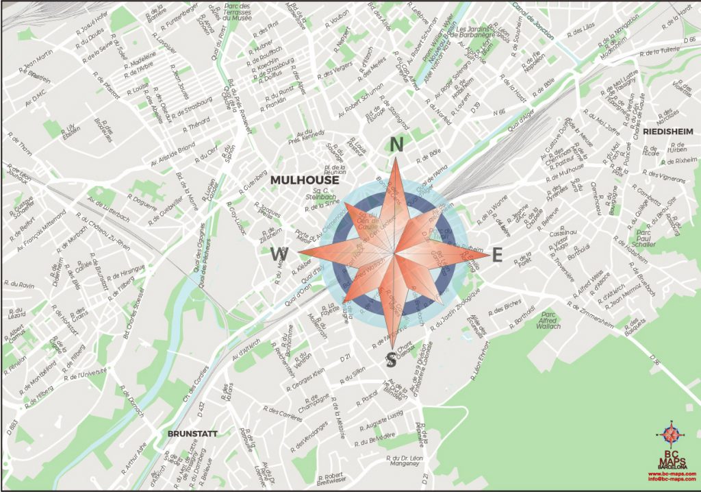 Mulhouse mapa vectorial illustrator eps