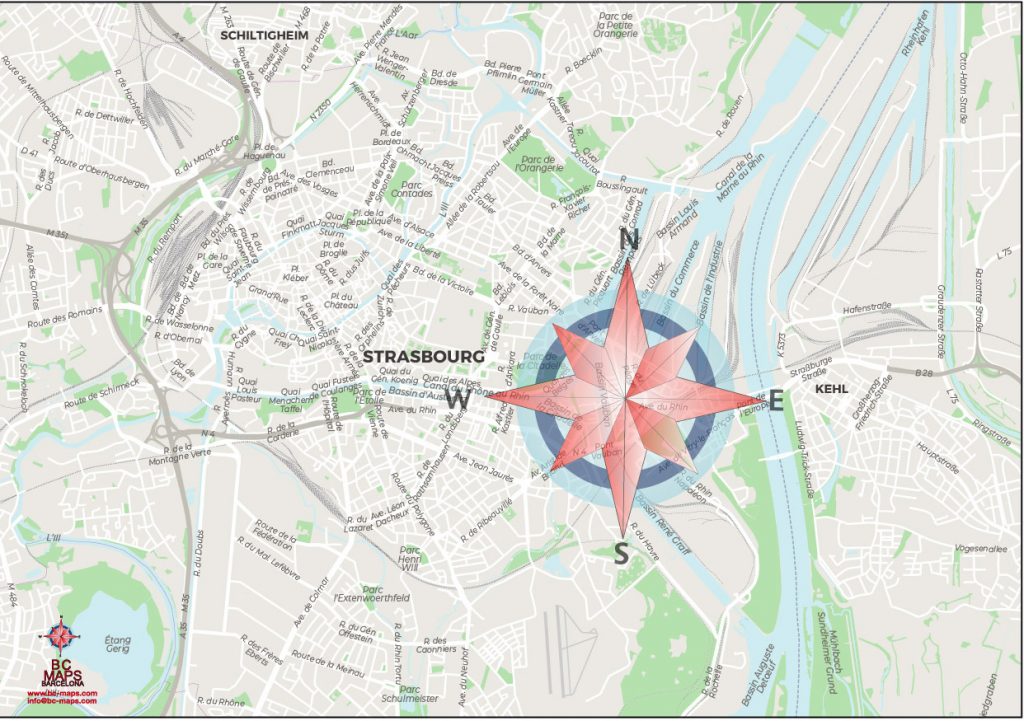 Estrasburgo mapa vectorial illustrator eps