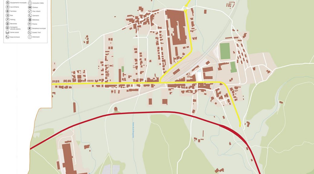 Flaça nucli urbà mapa vectorial illustrator eps