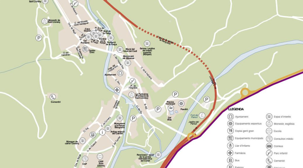 Guardiola de Berguedà mapa vectorial illustrator eps nucli urbà