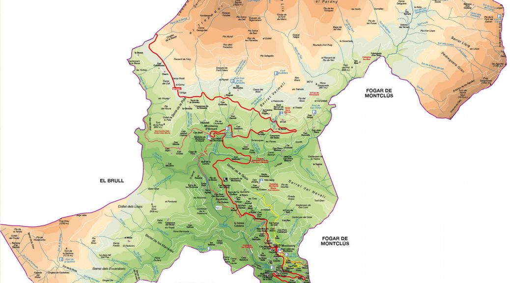 Montseny municpi mapa vectorial illustrator eps